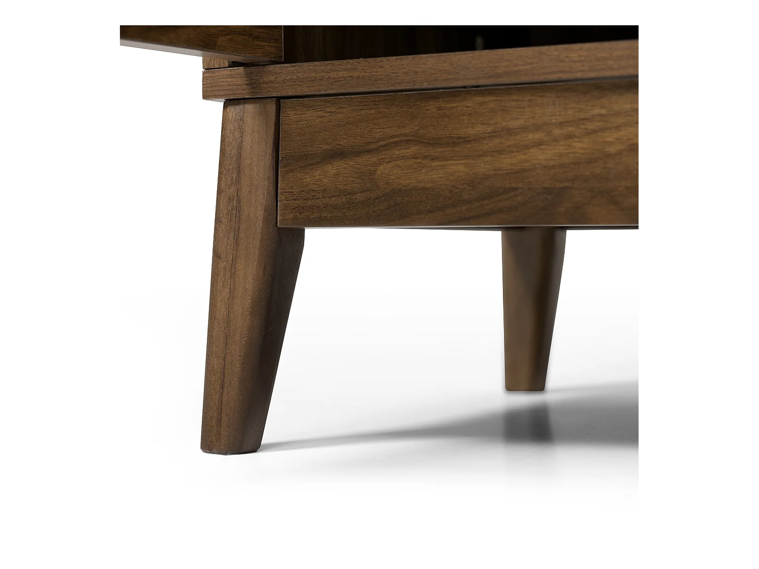 Buffet naturel avec 3 tiroirs de rangement et 2 portes, étagères réglables - pieds en bois