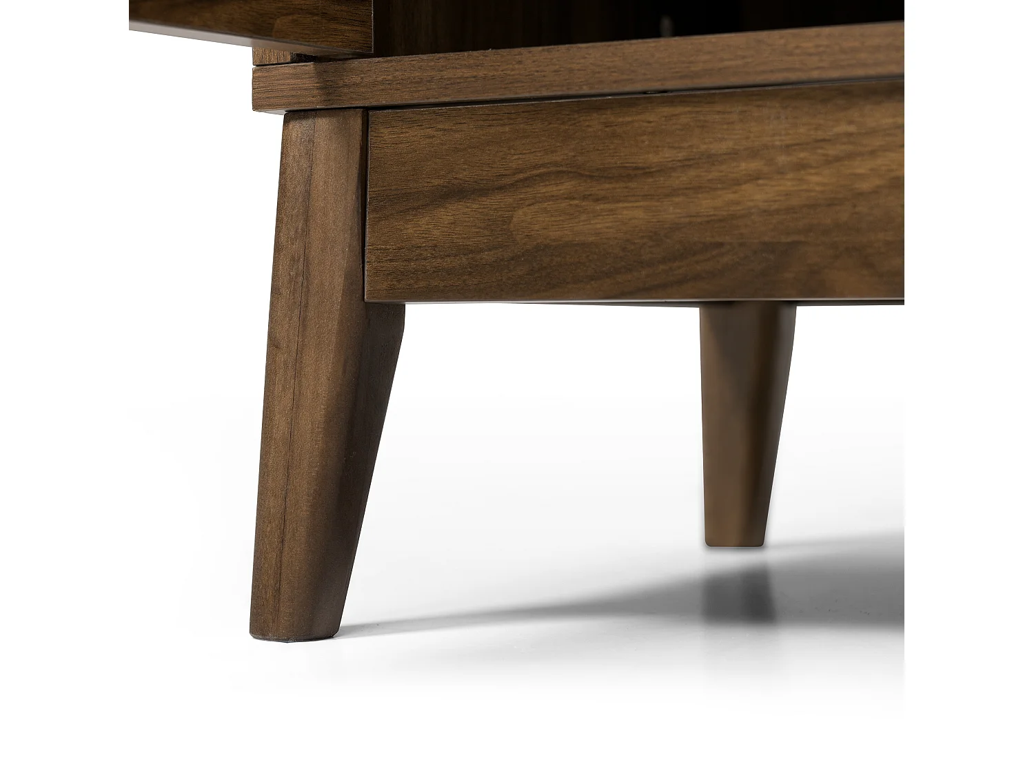 Buffet naturel avec 3 tiroirs de rangement et 2 portes, étagères réglables - pieds en bois