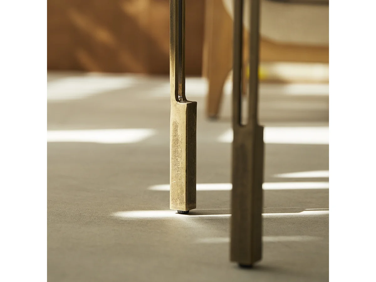 Runder Beistelltisch aus Metall und Marmor 40 Simeon