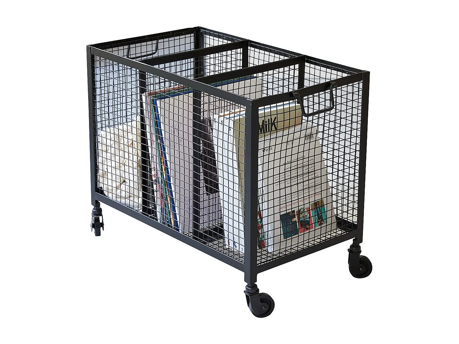 Kiste auf Rollen Aufbewahrungsbox Korb Metallkorb Verstauen industrielles Design