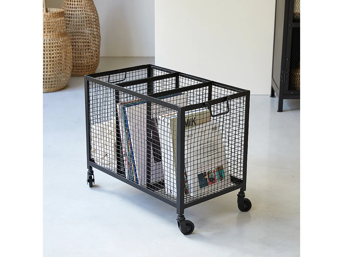 Kiste auf Rollen Aufbewahrungsbox Korb Metallkorb Verstauen industrielles Design