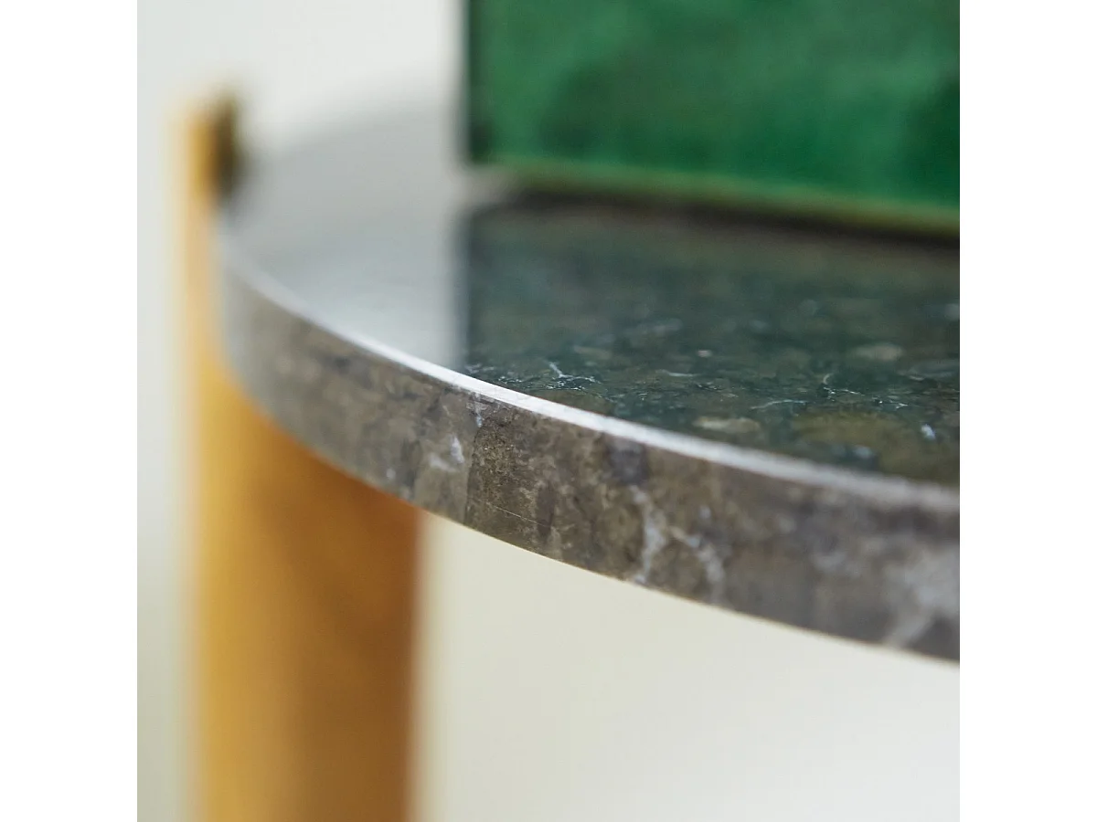 Tavolino in legno di teak e marmo 40 Nestor black