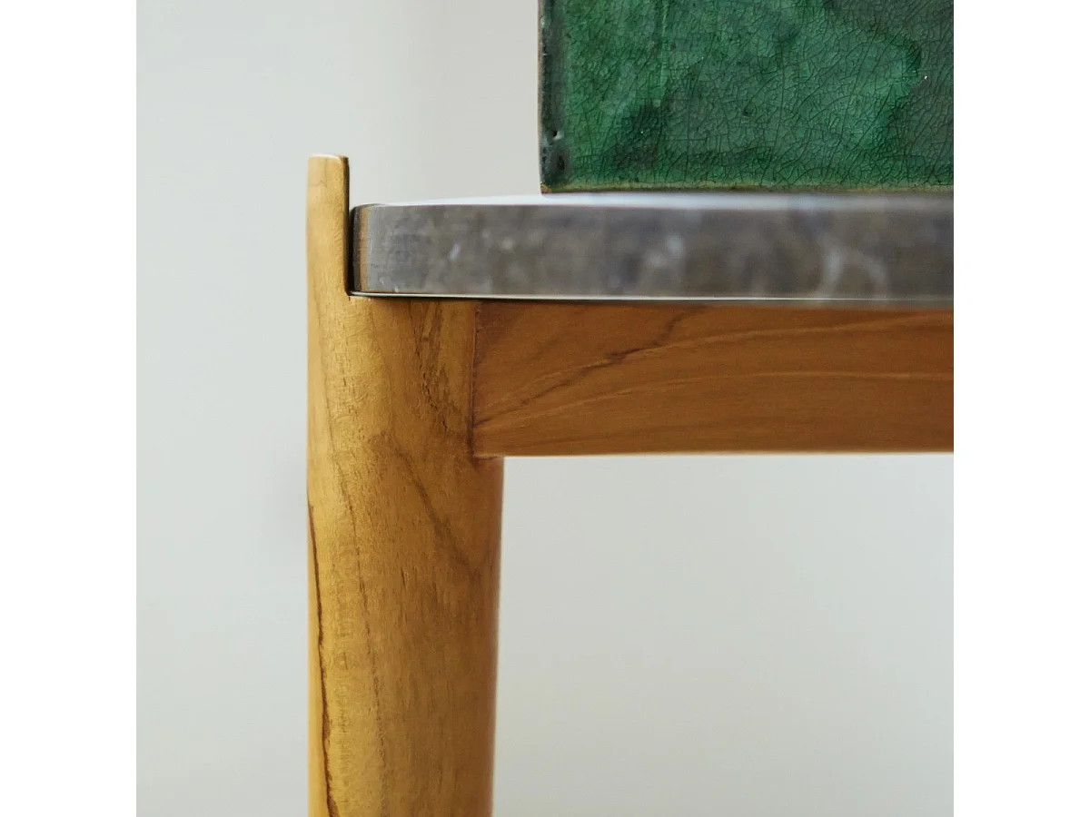 Nestor - Teak and black marble side table