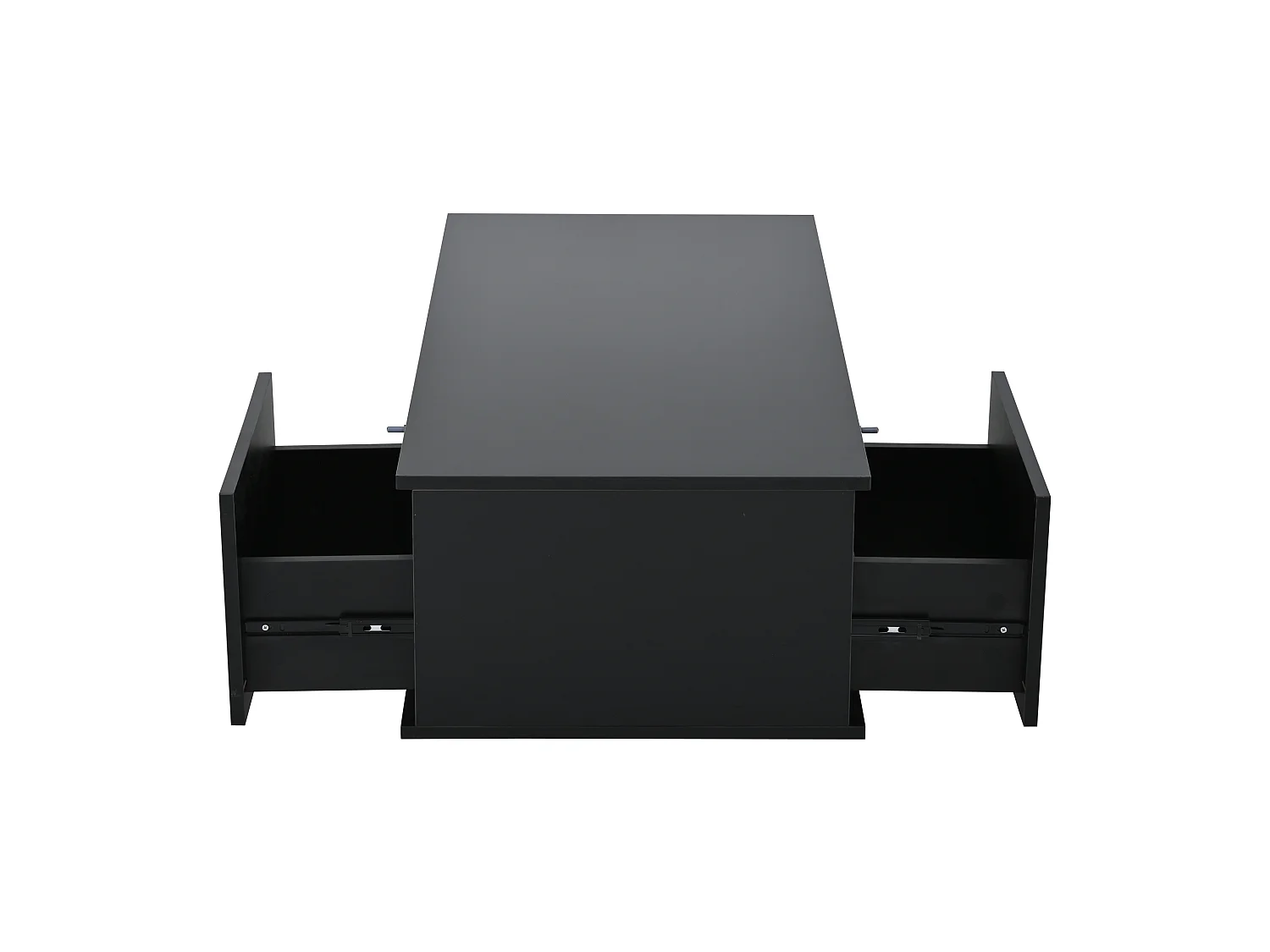 Schwarzer Couchtisch mit 2 Schubladen und verstellbarer LED-Beleuchtung - für Wohnzimmer