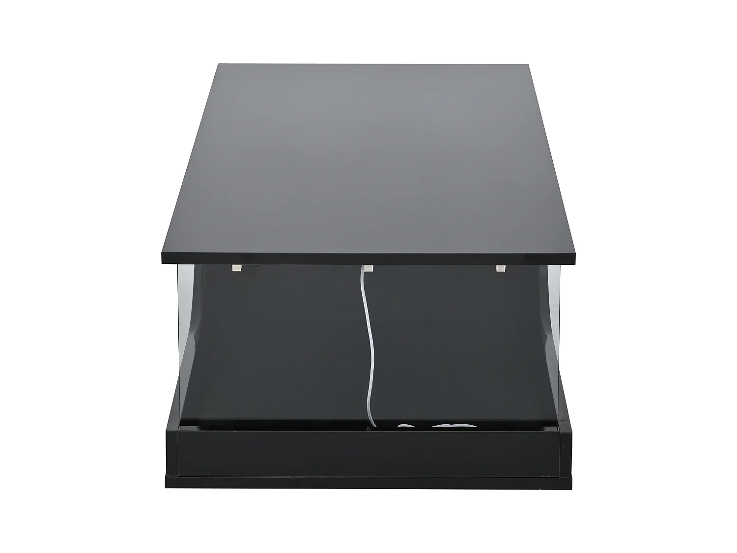 Schwarzer Couchtisch mit 2 Schubladen und verstellbarer LED-Beleuchtung - für Wohnzimmer