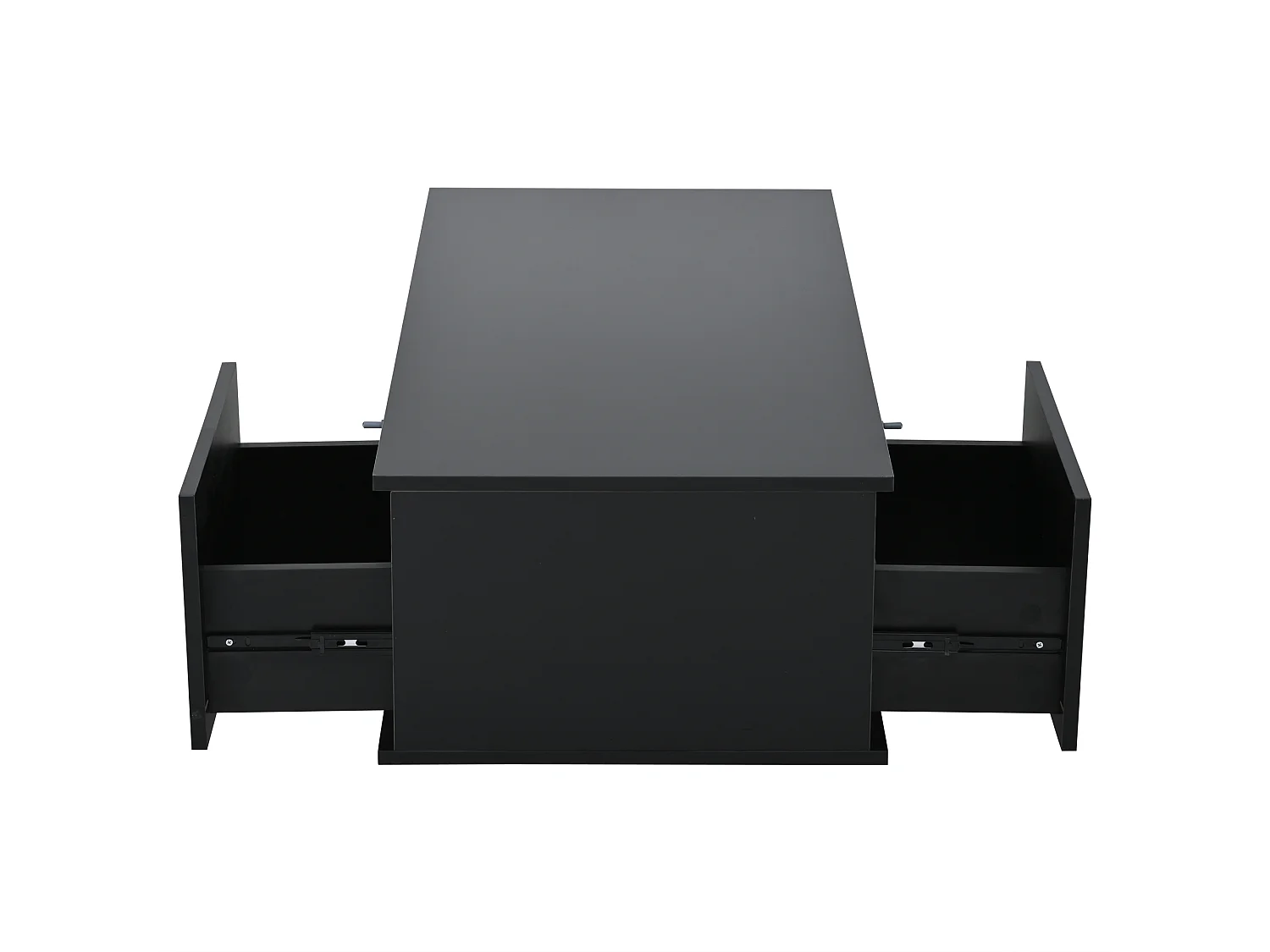 Table basse noire avec 2 tiroirs de rangement et éclairage LED réglable - pour salon