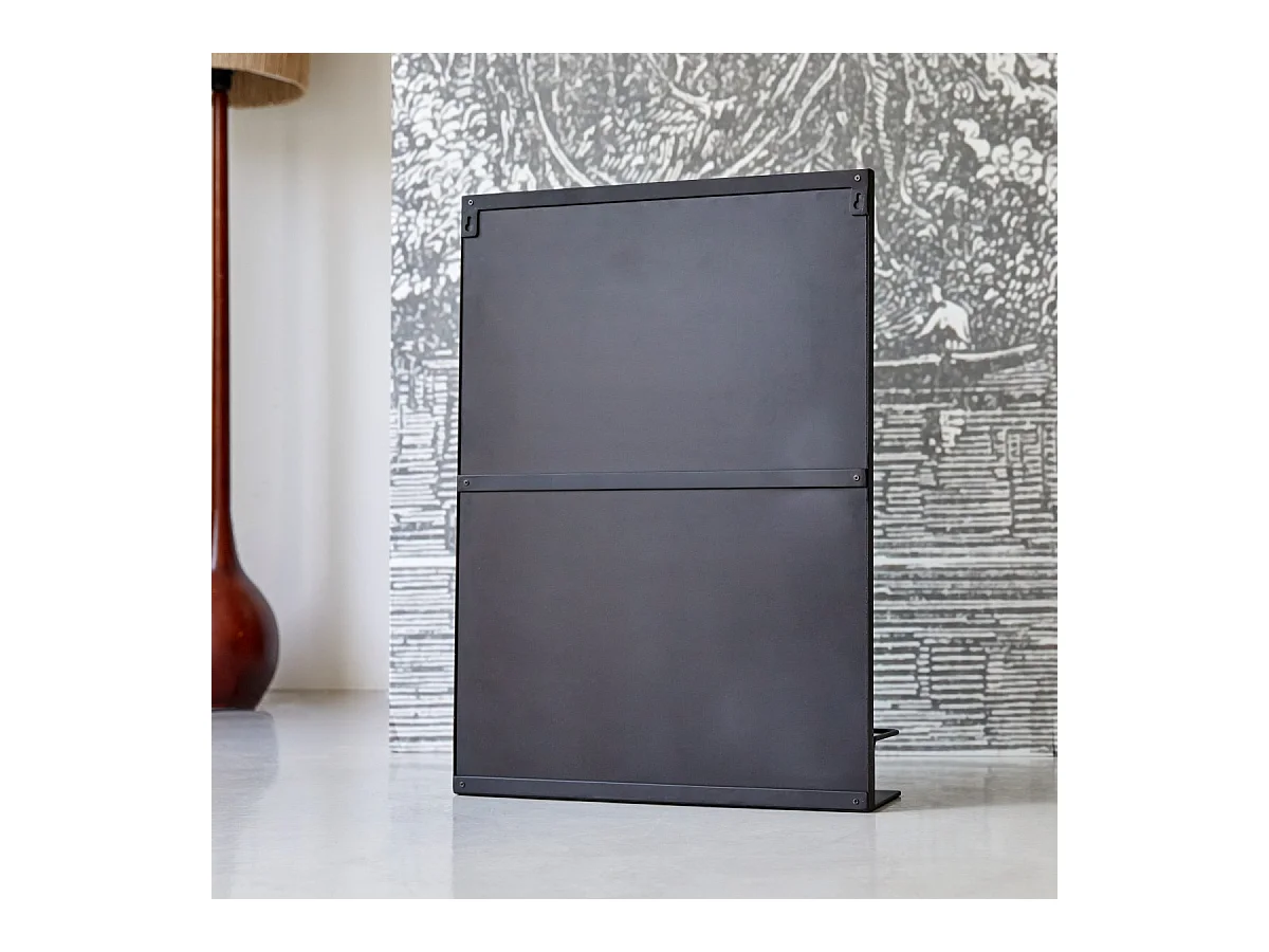 Spiegel aus Metall 70 x 50 cm mit Ablagefläche industrieller Stil bei Tikamoon