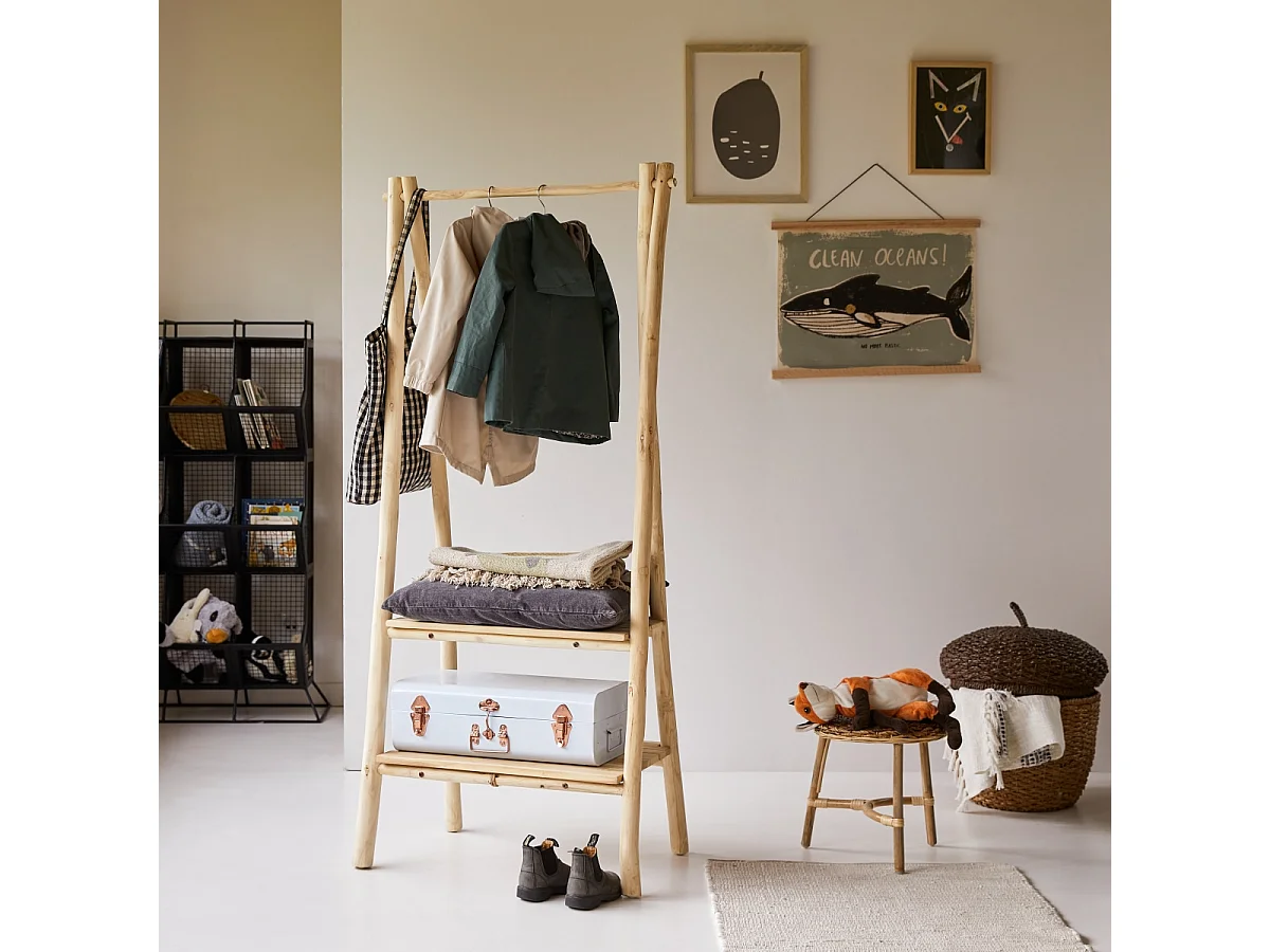 Kleiderständer Kilim aus Teakholz für Kinder 160