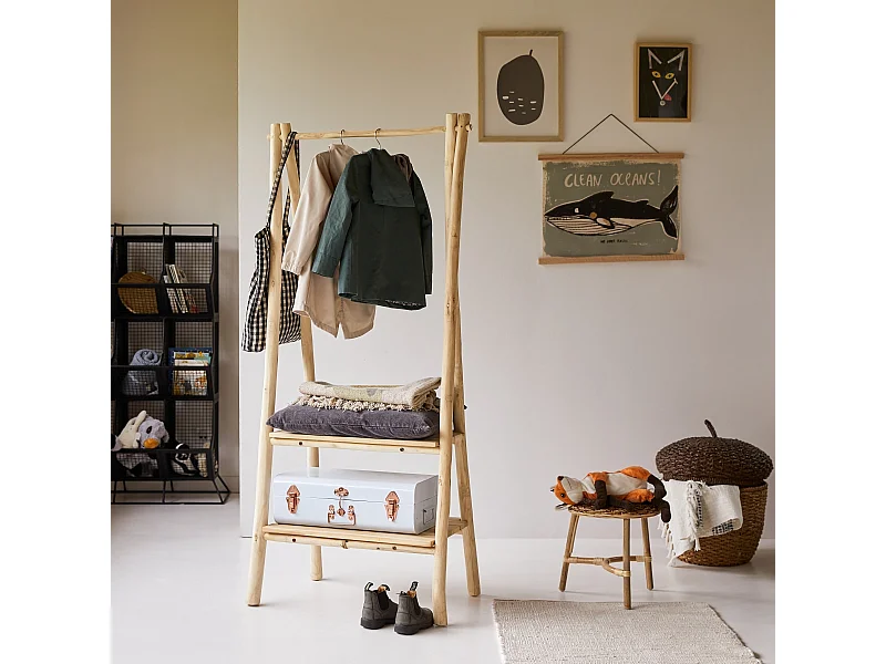 Kleiderständer Kilim aus Teakholz für Kinder 160