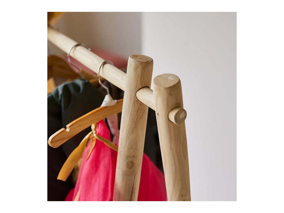 Einfacher Kleiderständer Kilim aus Teakholz für Kinder 160