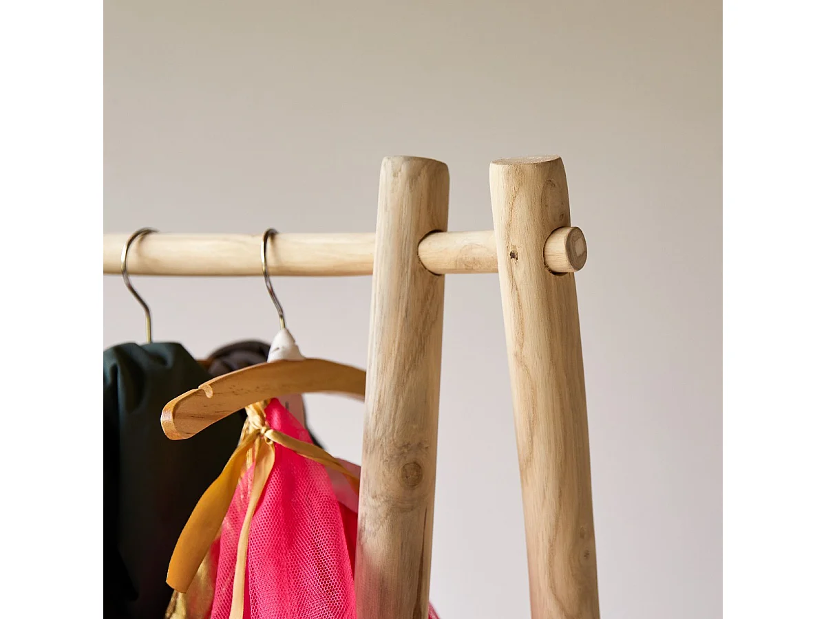 Einfacher Kleiderständer Kilim aus Teakholz für Kinder 160