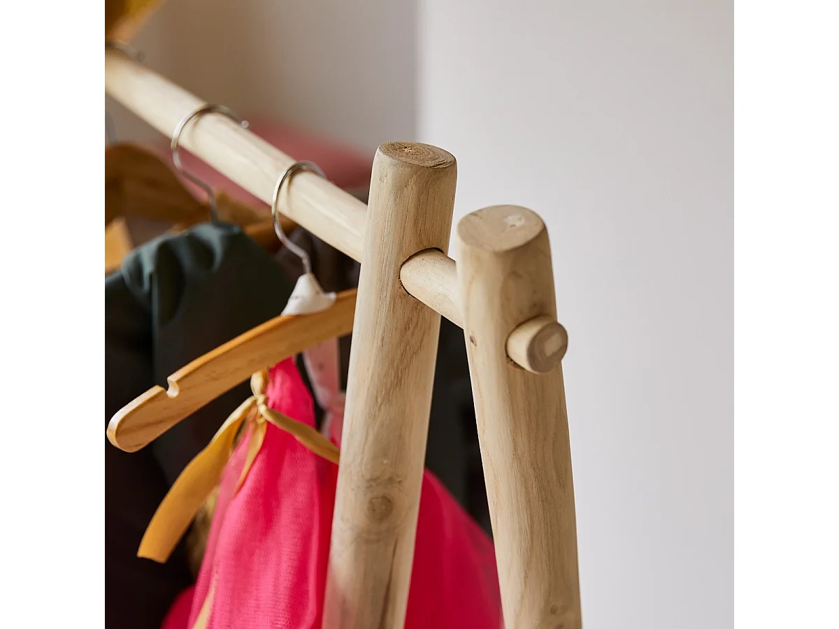 Einfacher Kleiderständer Kilim aus Teakholz für Kinder 160