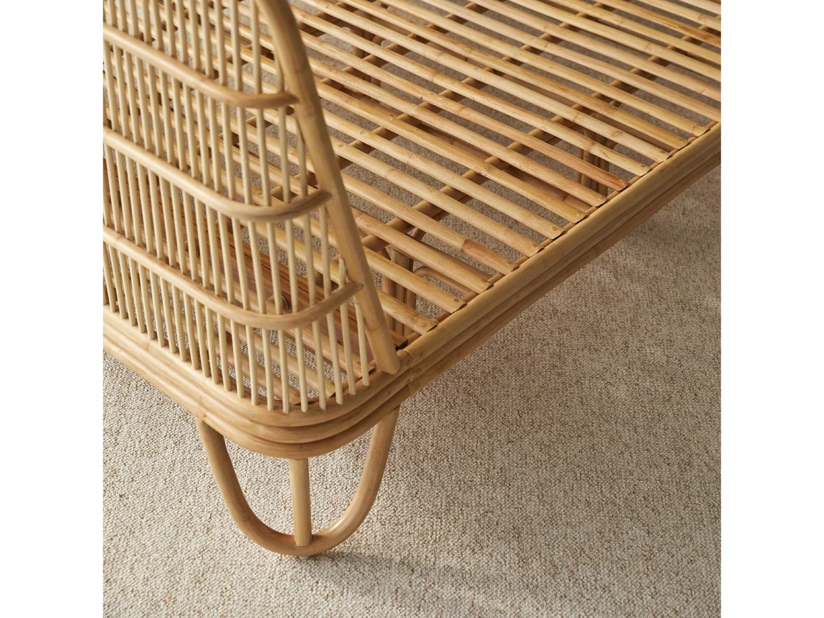 Doppelbett aus Rattan mit Lattenrost 160x200 cm