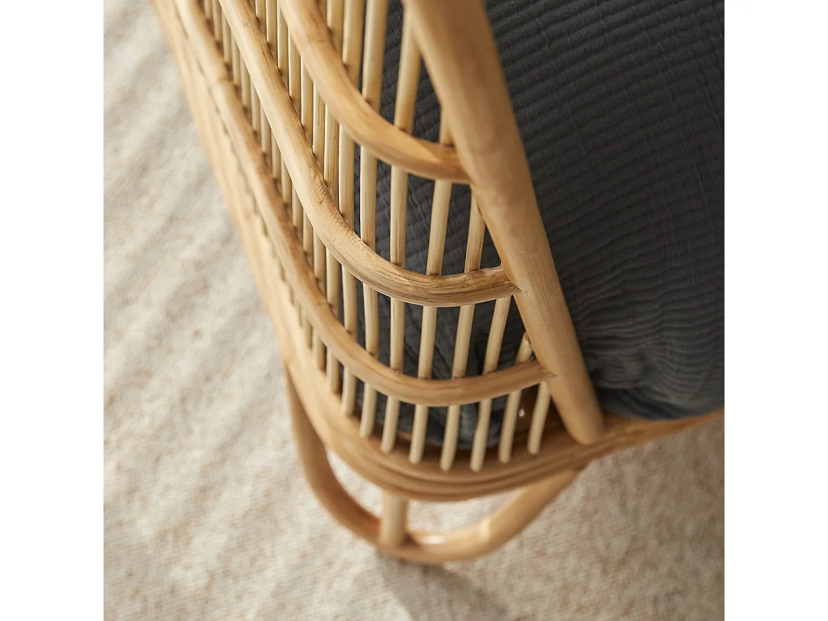 Doppelbett aus Rattan mit Lattenrost 160x200 cm