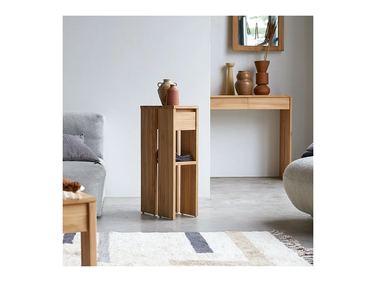 Bout de canapé en bois de teck massif Eden