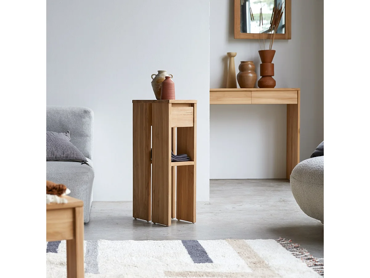 Bout de canapé en bois de teck massif Eden