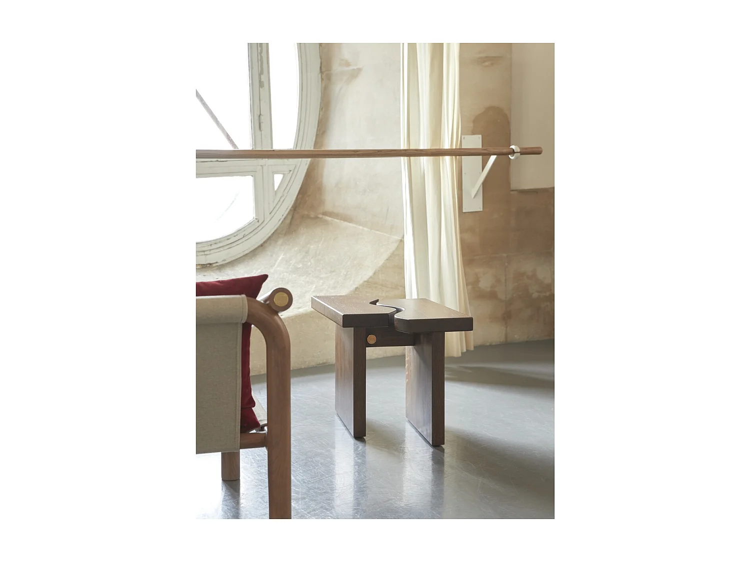 Sofaende aus Eichenholz