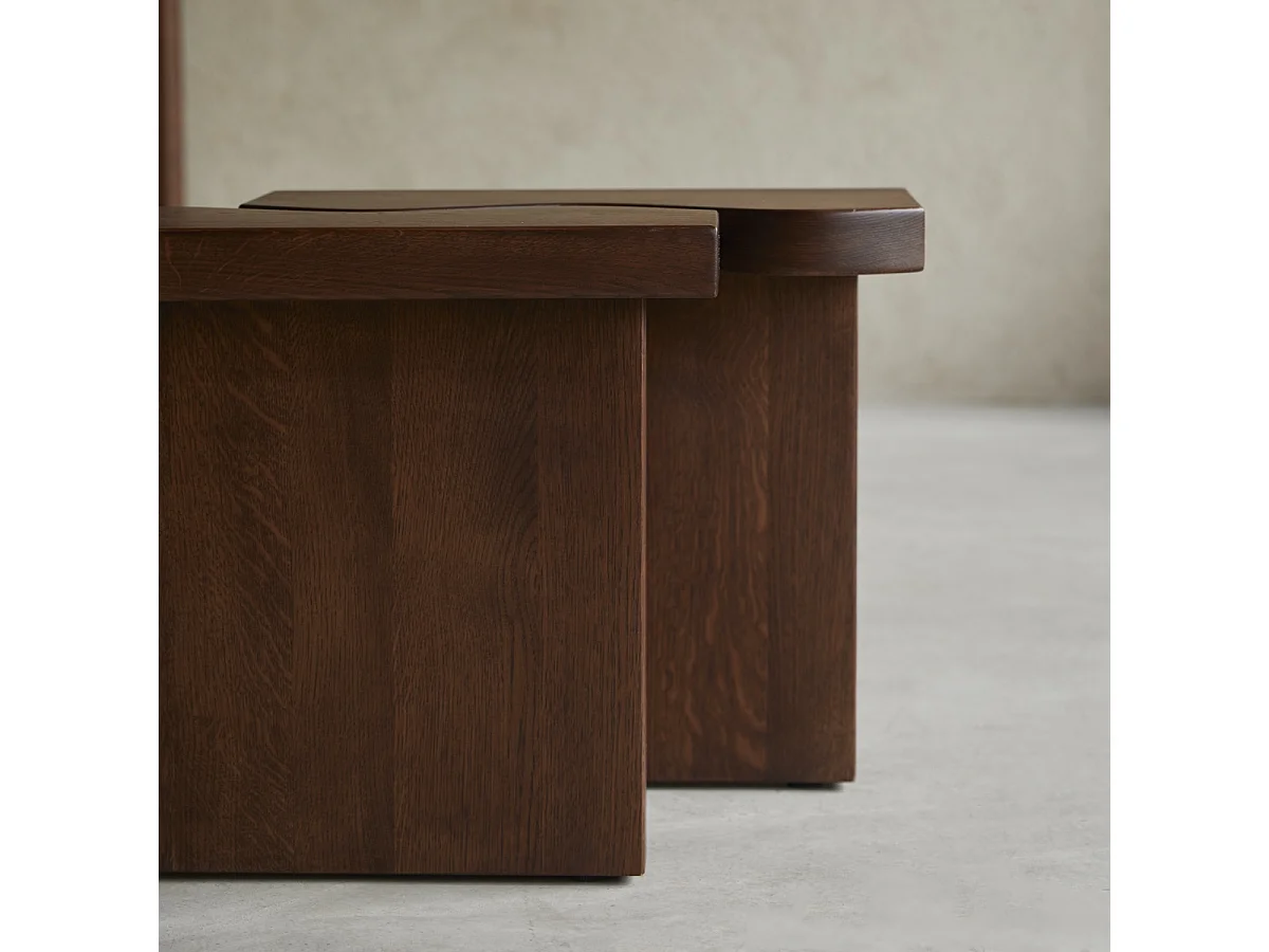 Sofaende aus Eichenholz