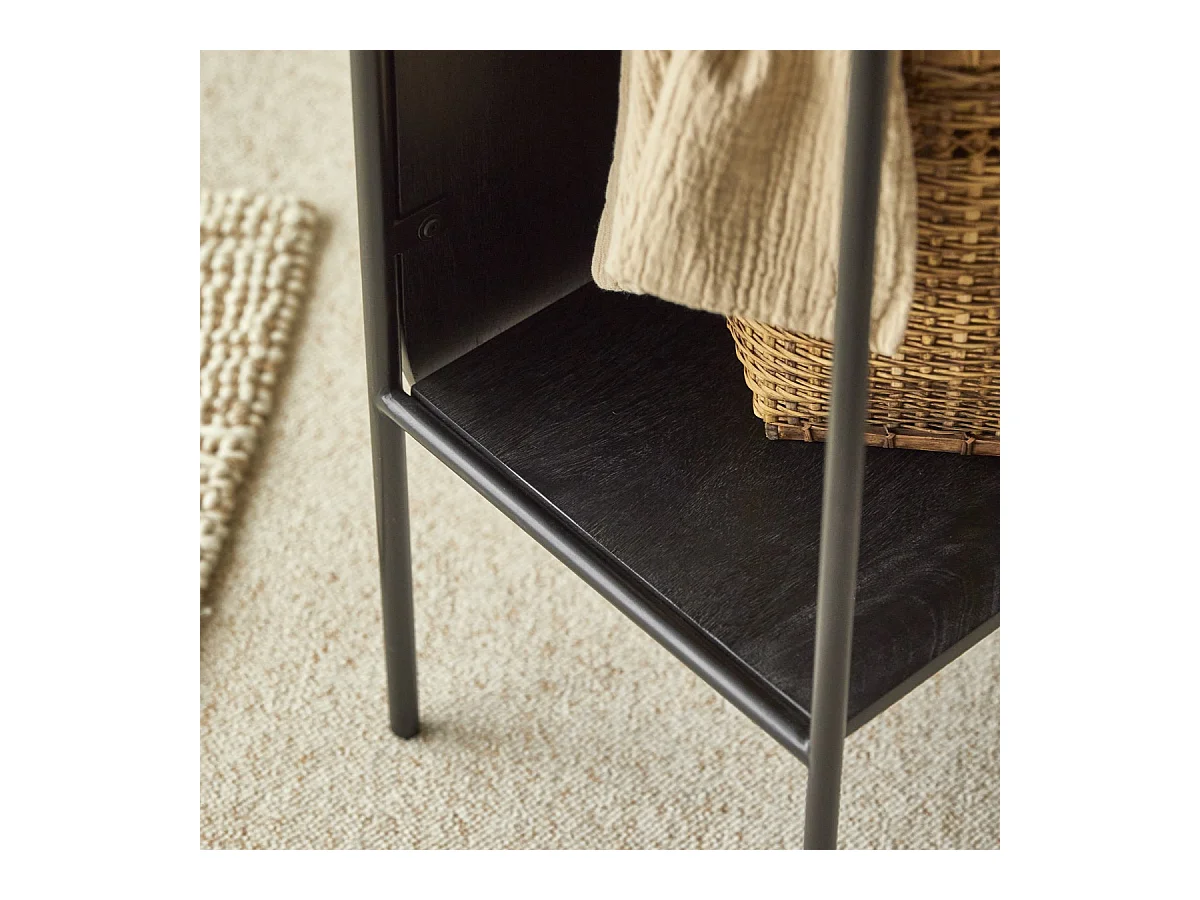 Ankleidespiegel Fidele aus Metall und massivem Mangoholz 165 x 62 cm