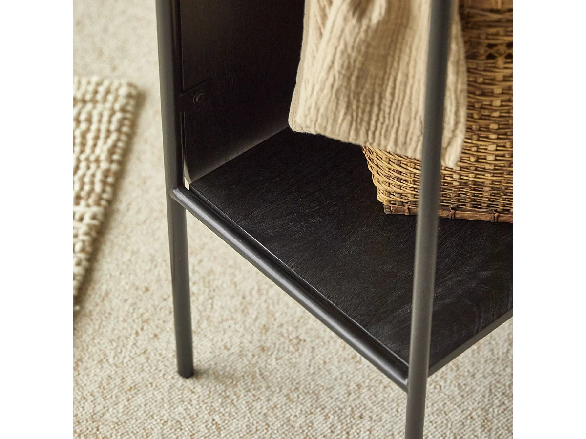 Ankleidespiegel Fidele aus Metall und massivem Mangoholz 165 x 62 cm