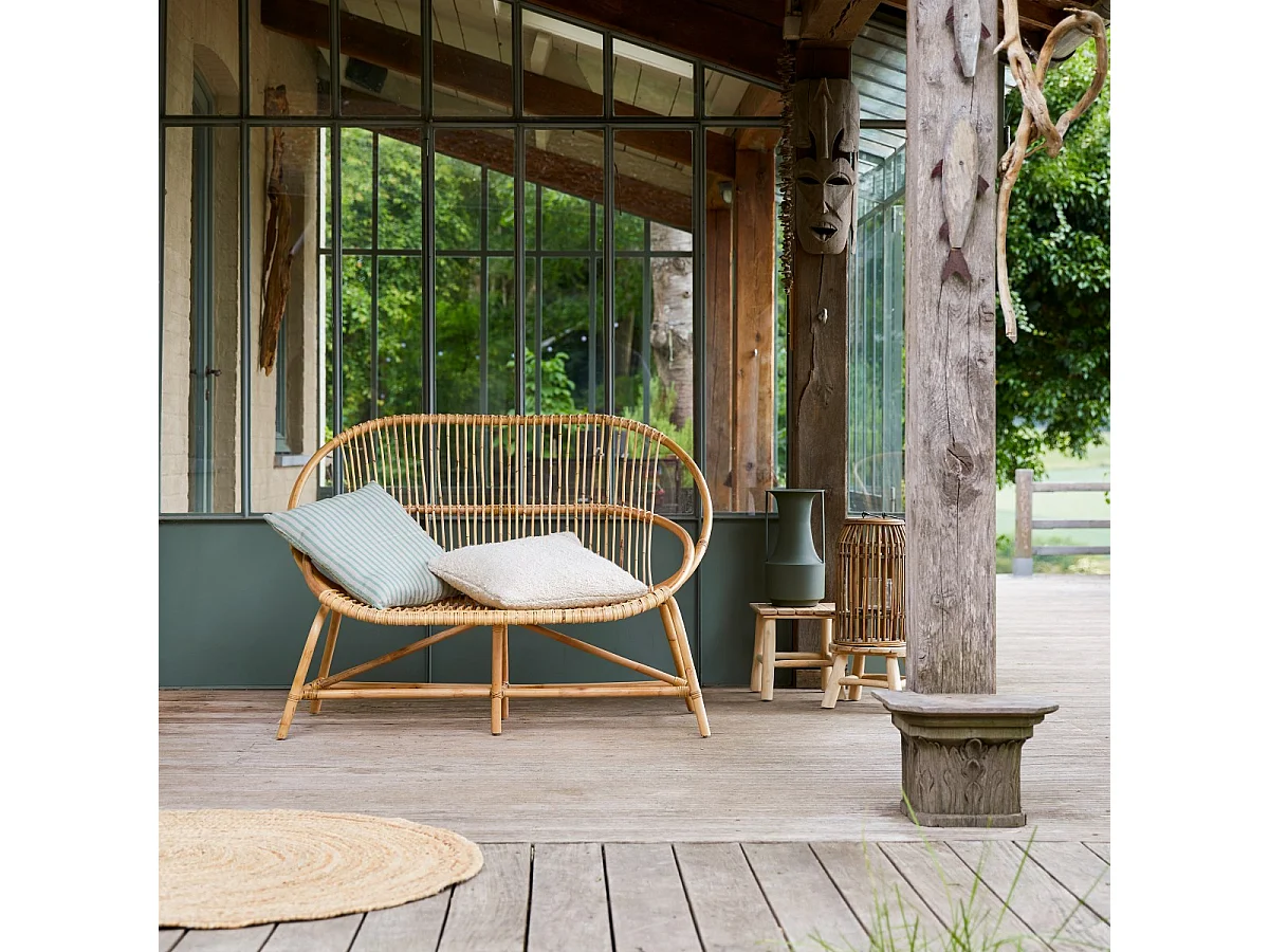 Outdoor Rattanbank Sofa aus Rattan exotischer Stil Tikamoon