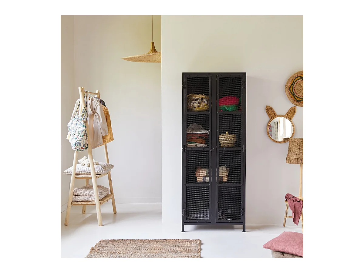 Schrank für Kinder aus schwarzem Metall 175 Cleo