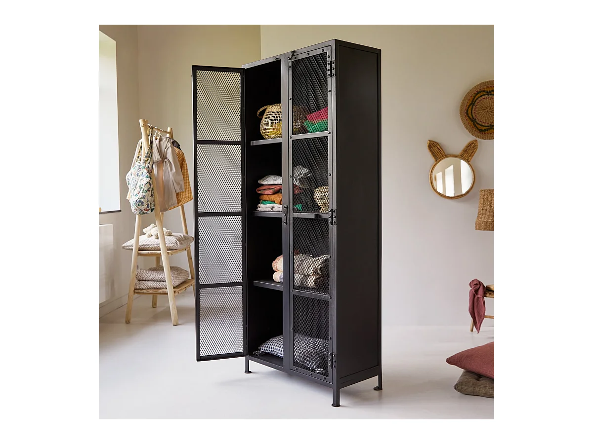 Schrank für Kinder aus schwarzem Metall 175 Cleo