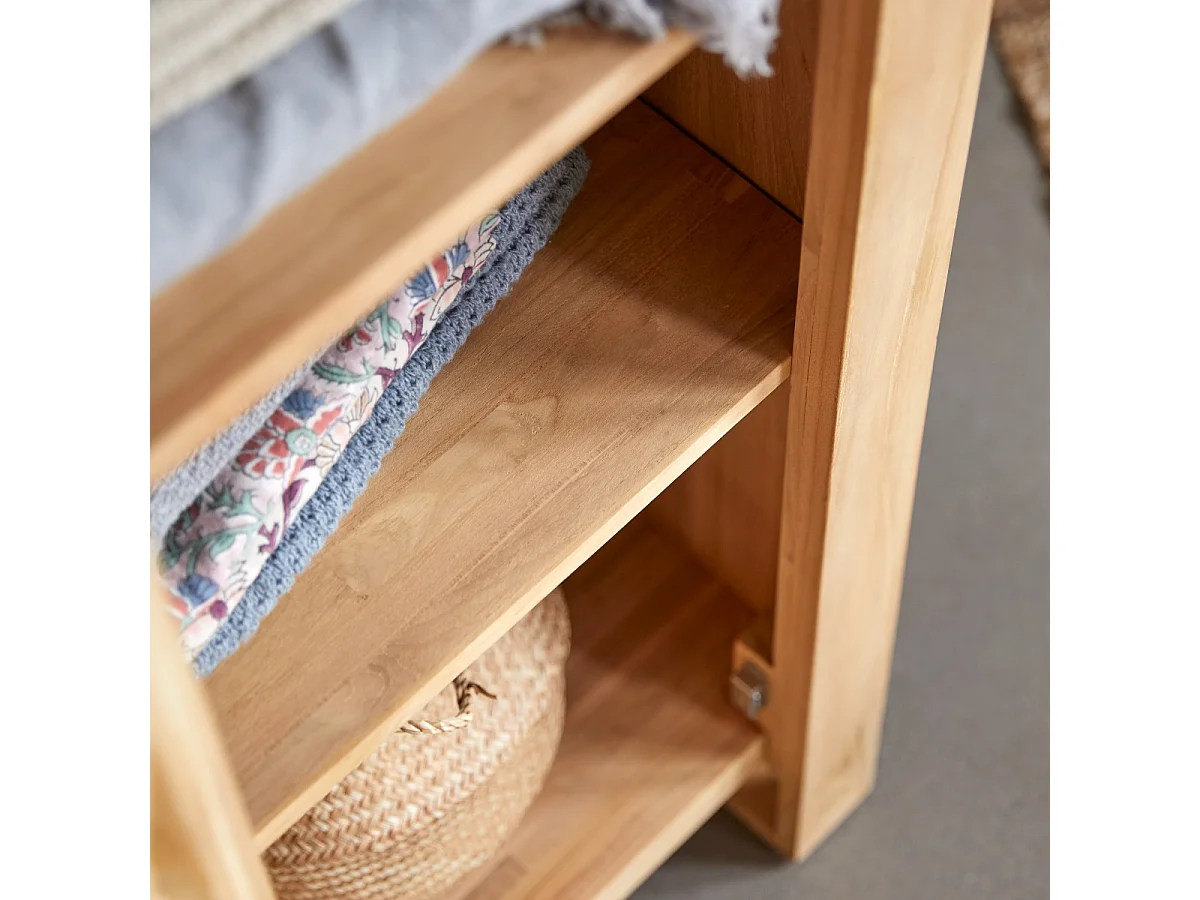 Einfacher Kinder-Hochschrank 180 Minimalys aus massivem Teakholz