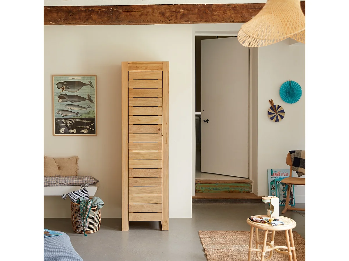 Colonne simple enfant en bois de teck 180 Minimalys
