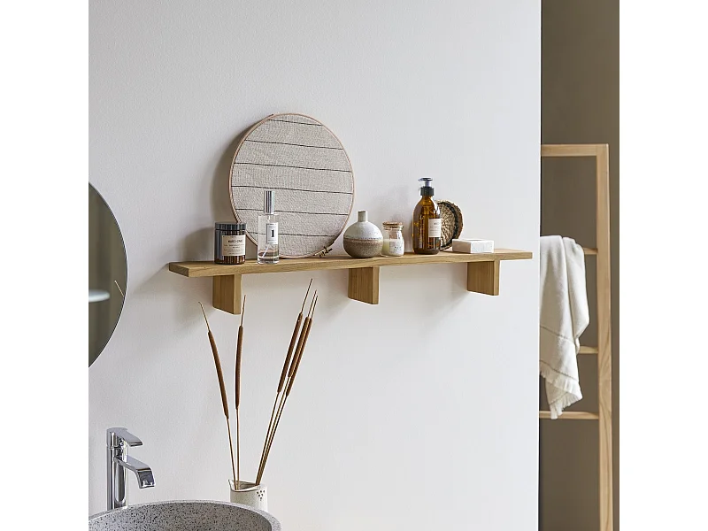 Wandregal Regal horizontale Wandanbringung Teakholz Tikamoon