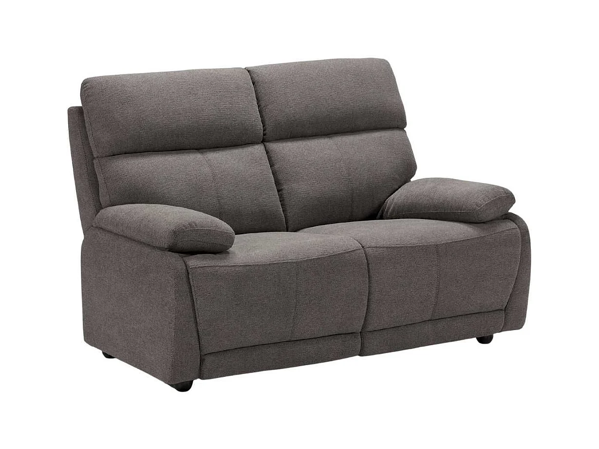 Canapé fixe 2 places tissu polyester gris foncé - MIGUEL