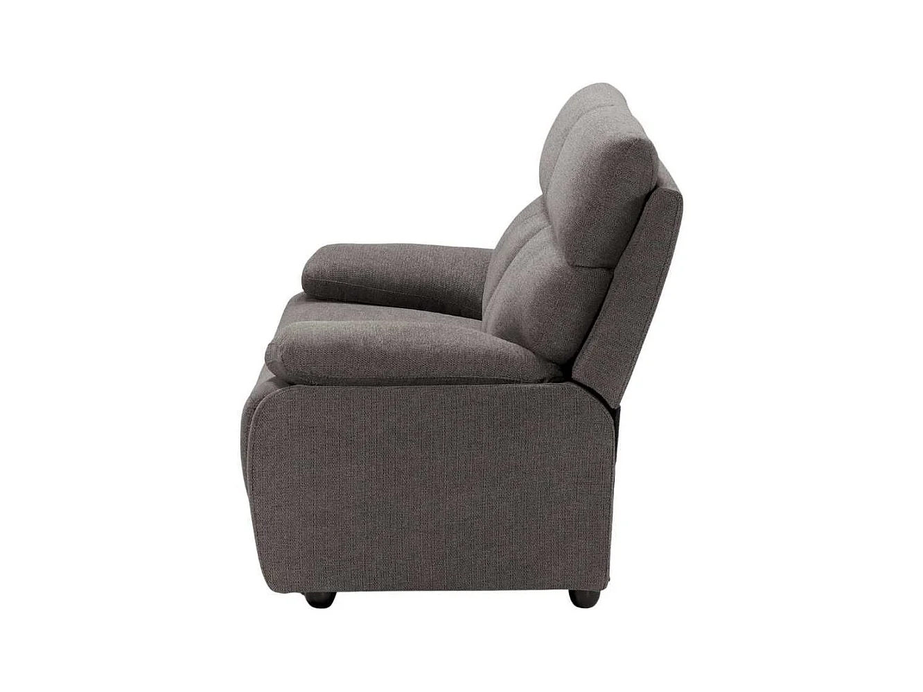 Canapé fixe 2 places tissu polyester gris foncé - MIGUEL