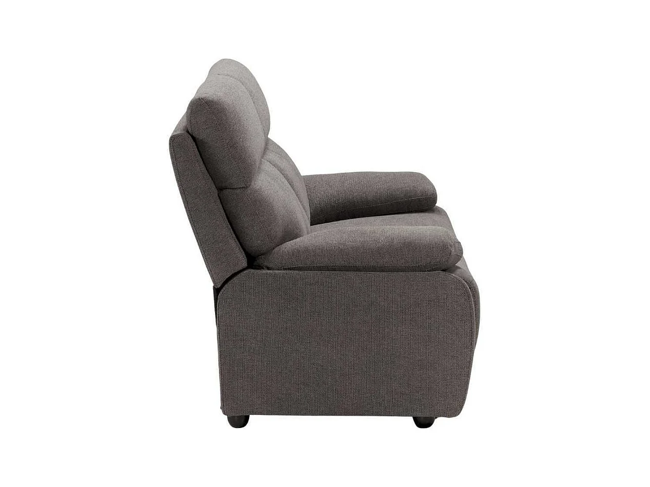 Canapé fixe 2 places tissu polyester gris foncé - MIGUEL