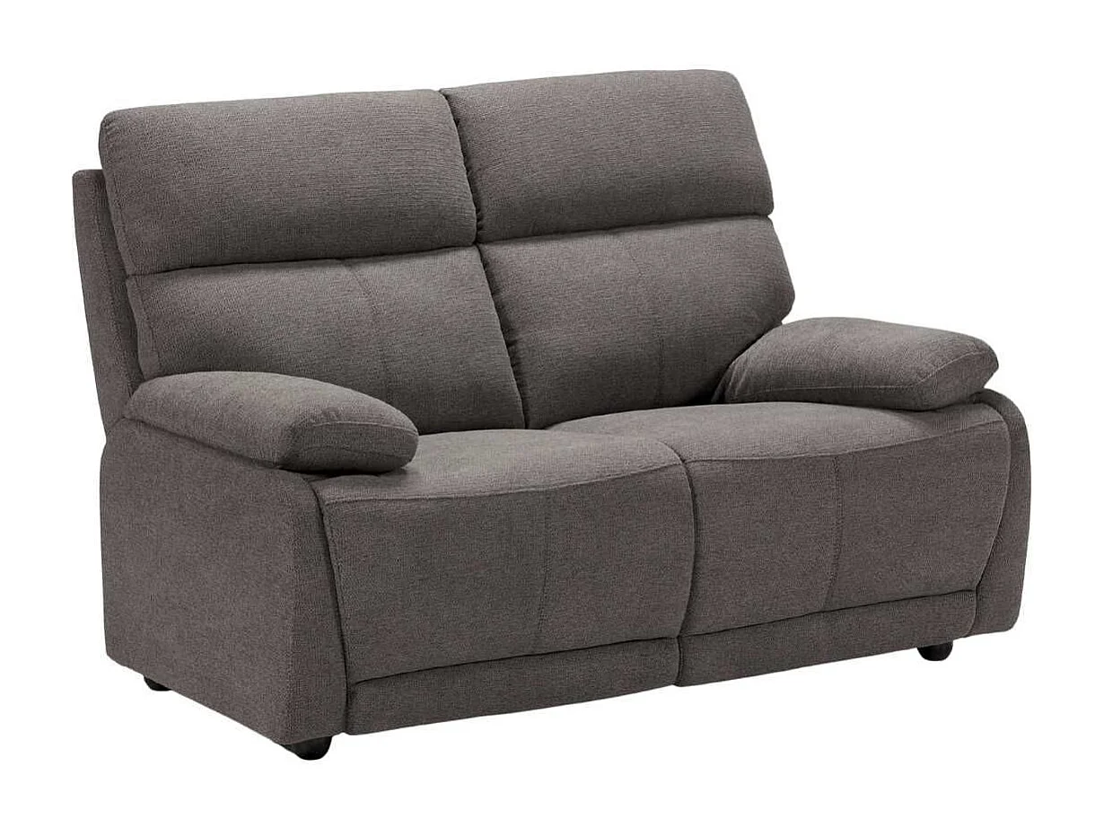 Canapé fixe 2 places tissu polyester gris foncé - MIGUEL