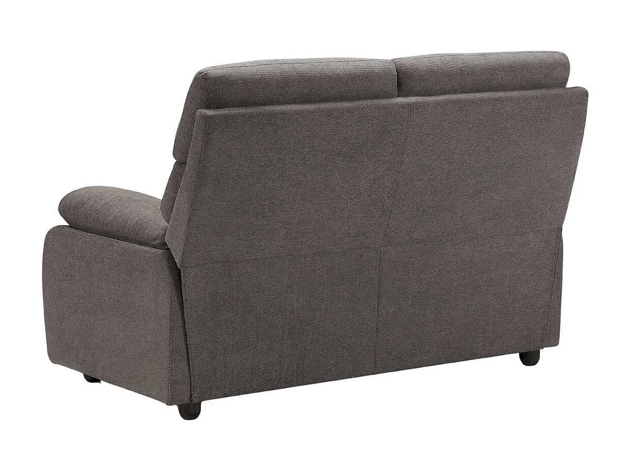 Canapé fixe 2 places tissu polyester gris foncé - MIGUEL