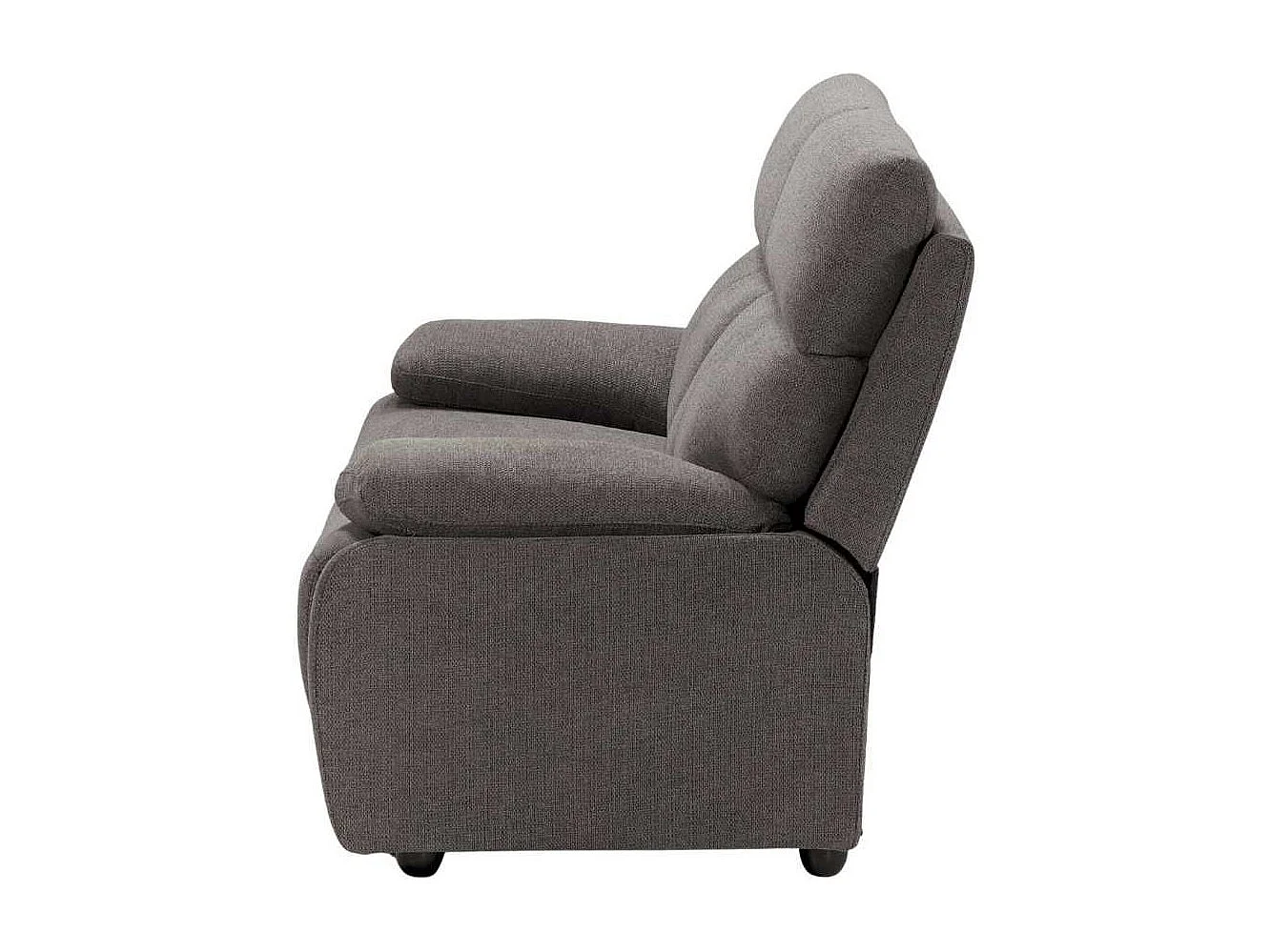 Canapé fixe 2 places tissu polyester gris foncé - MIGUEL