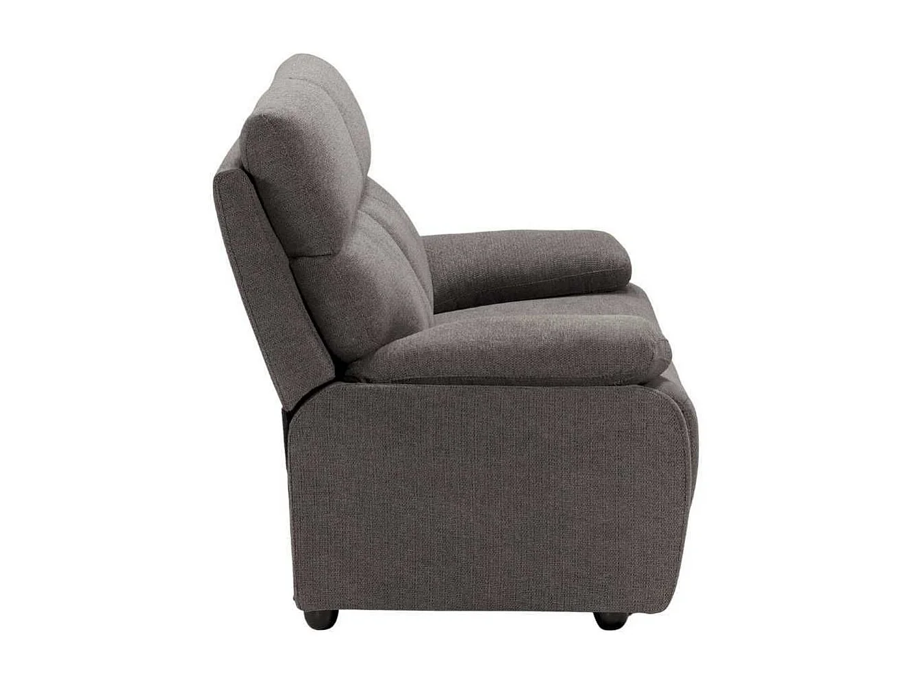 Canapé fixe 2 places tissu polyester gris foncé - MIGUEL