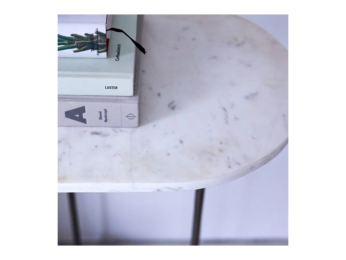 Consolle ovale in metallo e marmo 120 Gustav