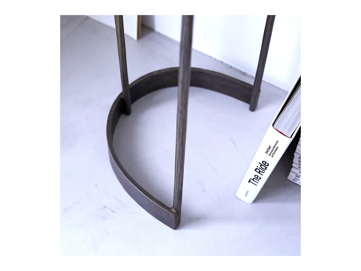 Consolle ovale in metallo e marmo 120 Gustav