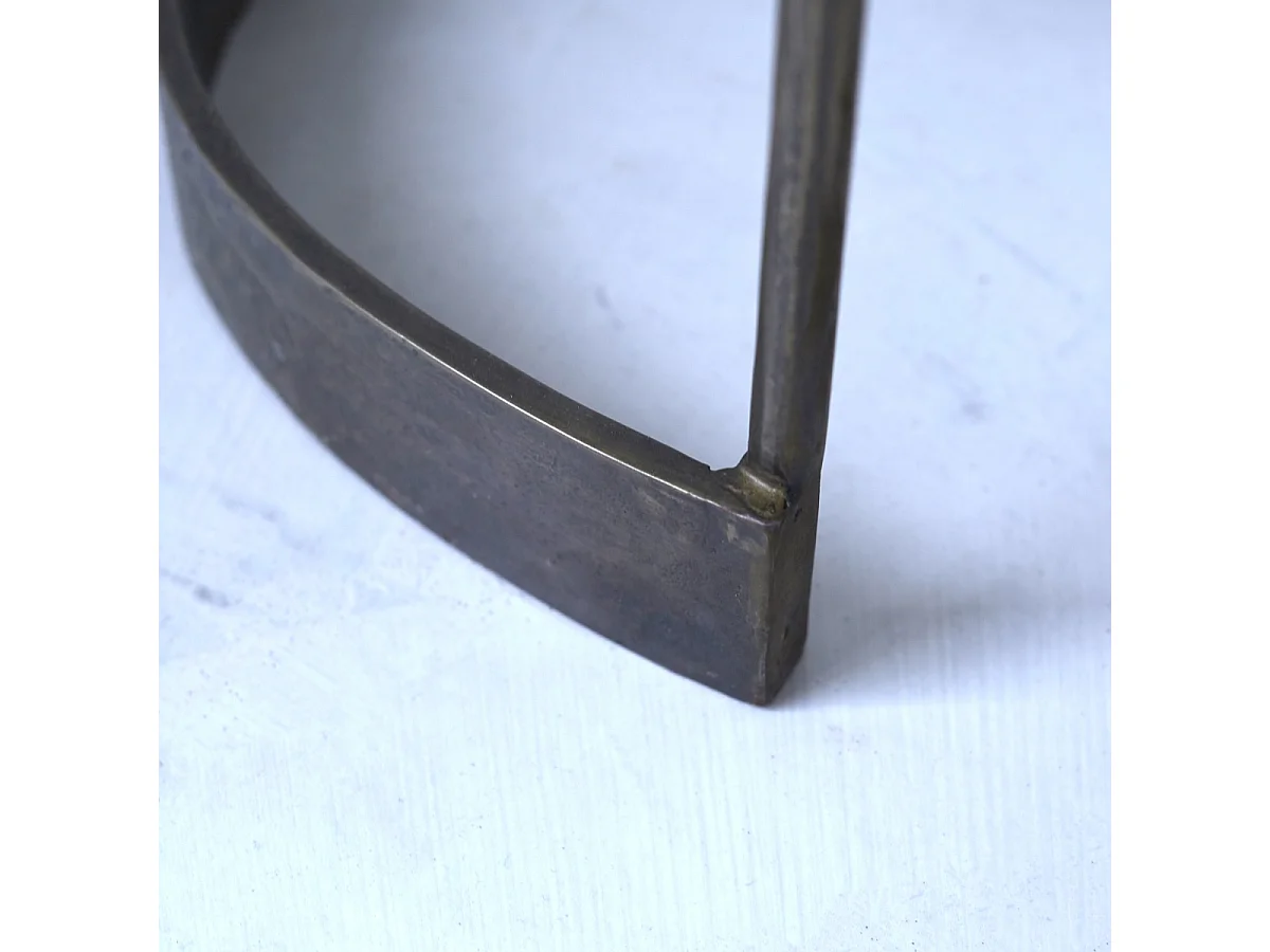 Ovale Konsole aus Metall mit heller Marmorplatte und Metallstruktur 120 cm Gusta