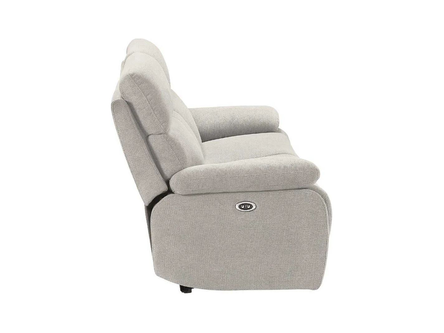 Canapé relax électrique 2,5 places tissu polyester gris clair - MIGUEL