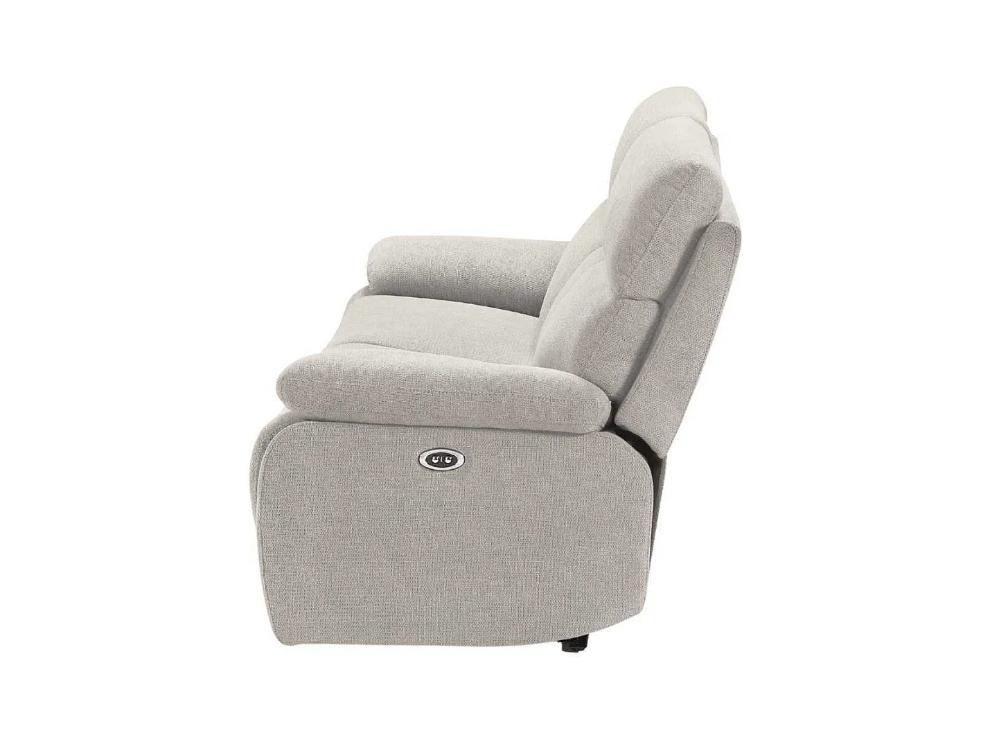 Canapé relax électrique 2,5 places tissu polyester gris clair - MIGUEL