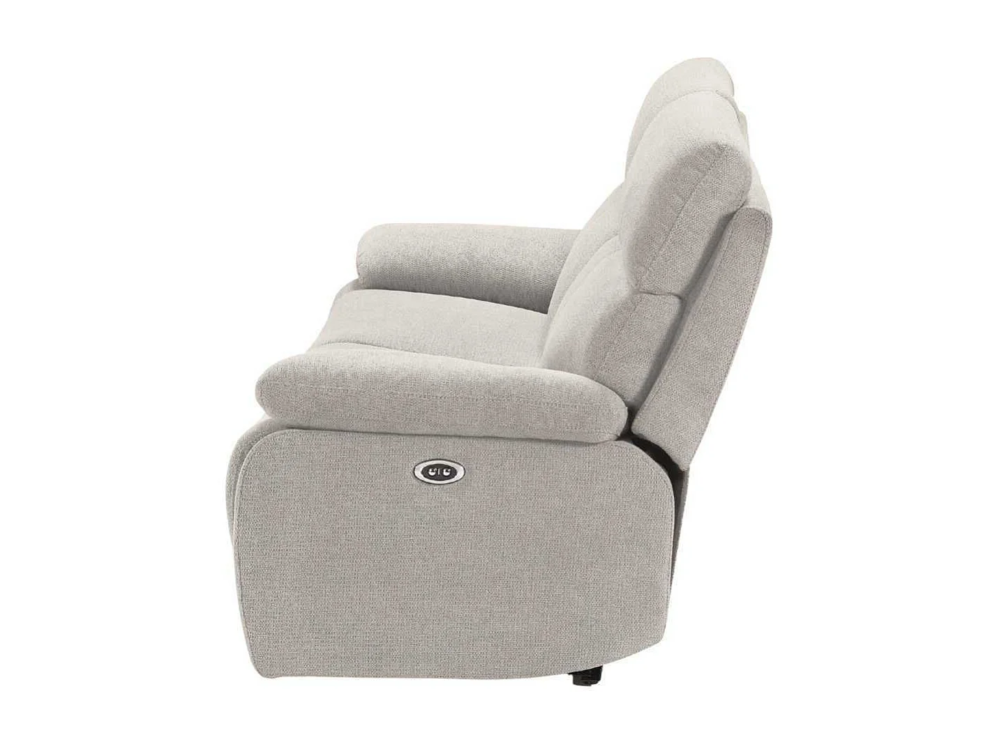 Canapé relax électrique 2,5 places tissu polyester gris clair - MIGUEL