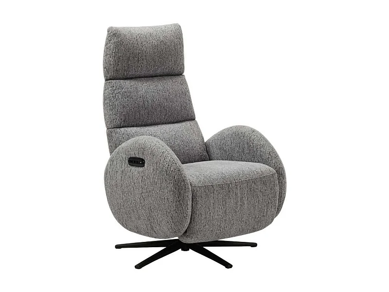 Fauteuil relax électrique tissu polyester gris - AMSTEN