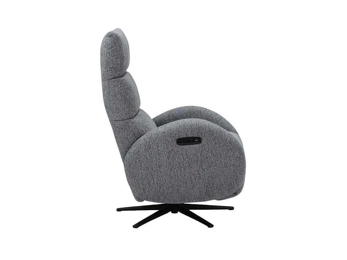 Fauteuil relax électrique tissu polyester gris - AMSTEN