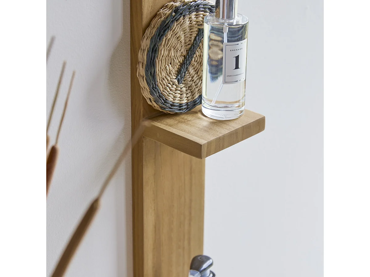 Scaffale verticale in legno di Teak a parete per bagno Bahya