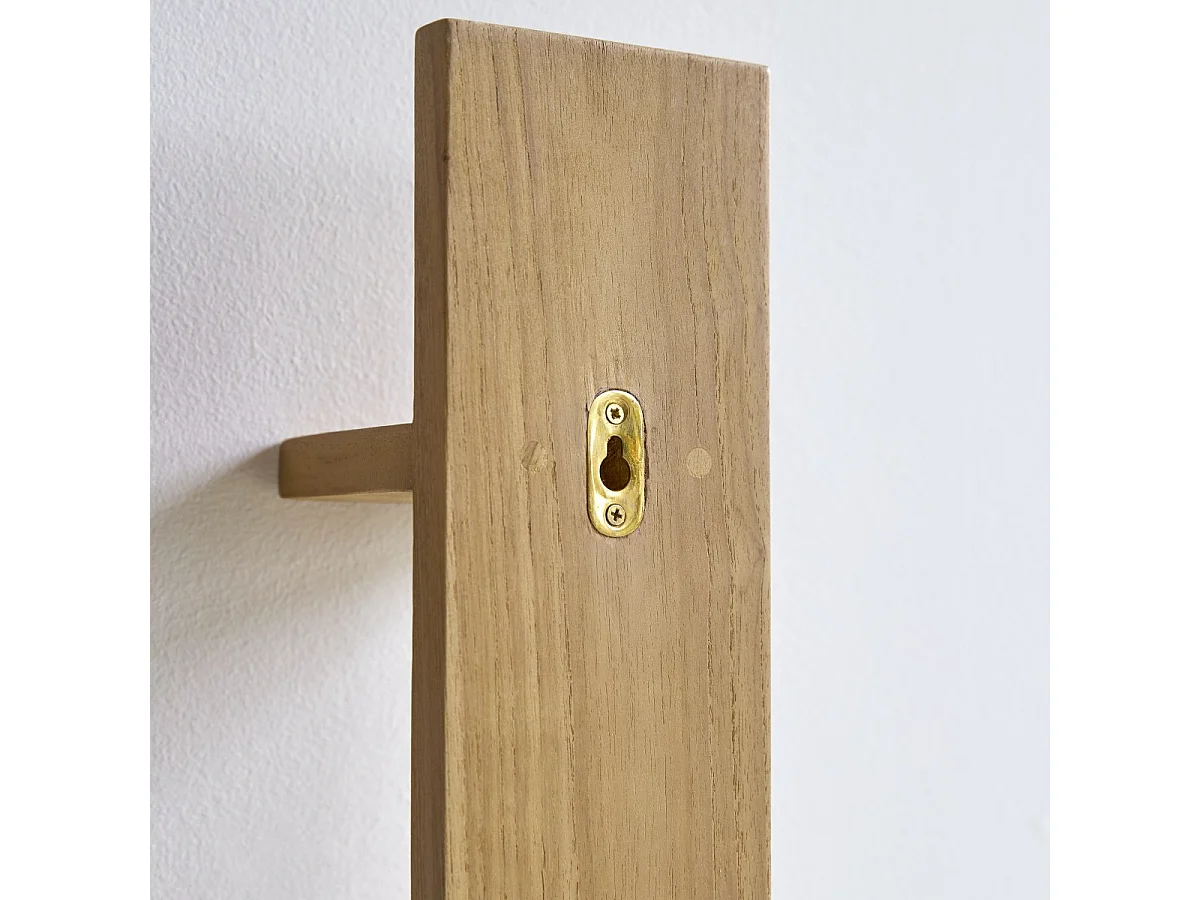 Scaffale verticale in legno di Teak a parete per bagno Bahya