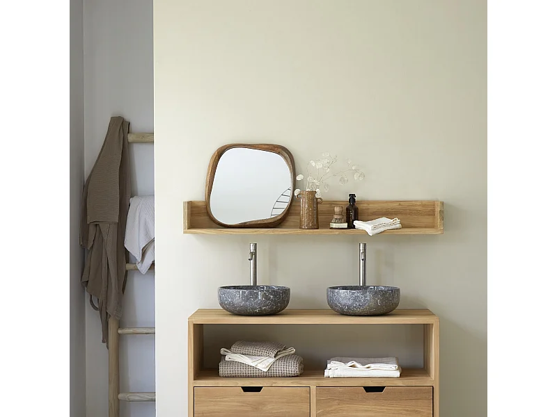 Etagère murale de Salle de Bain en bois teck Arty