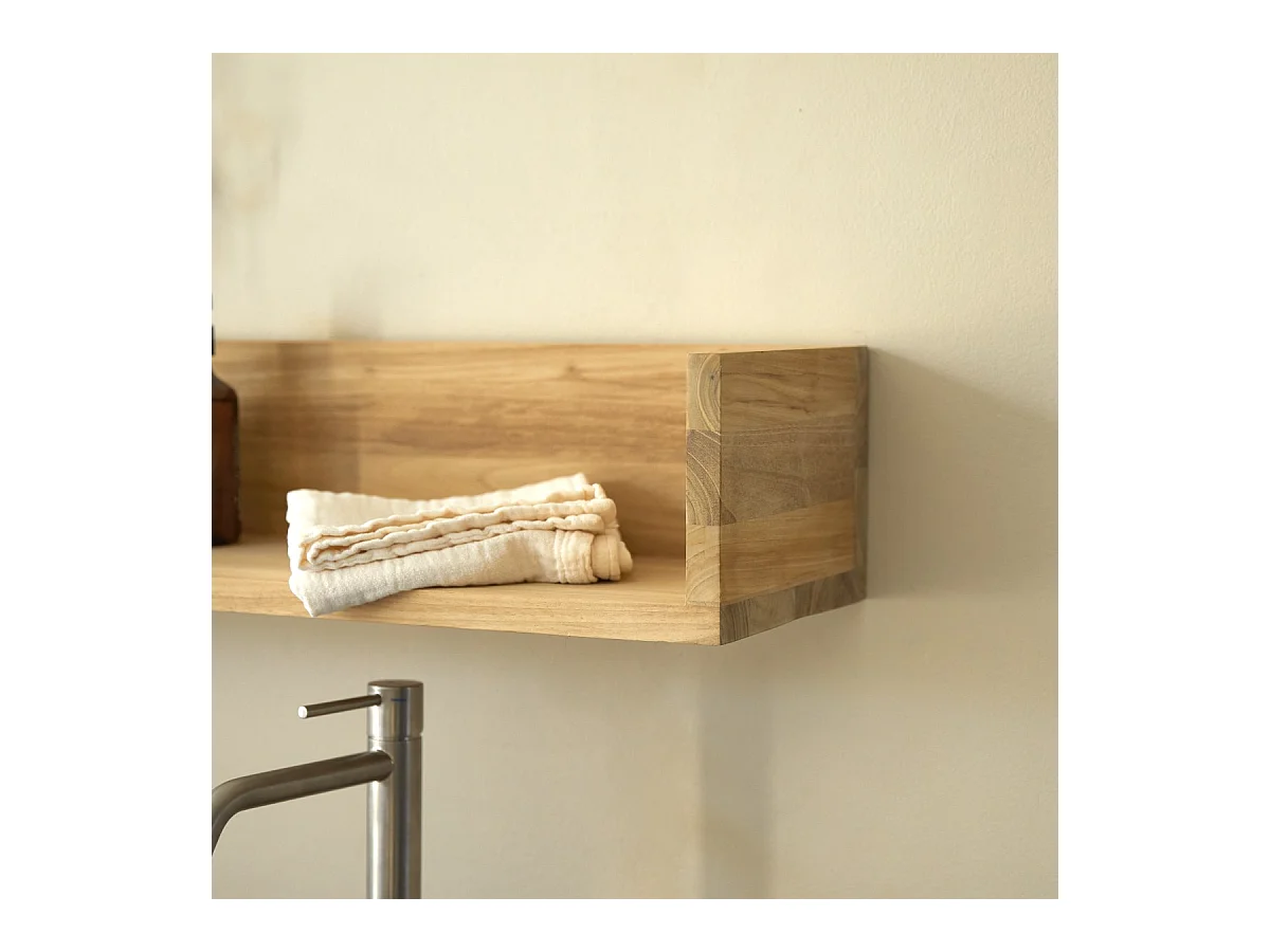 Scaffale a parete per bagno in legno di Teak Arty