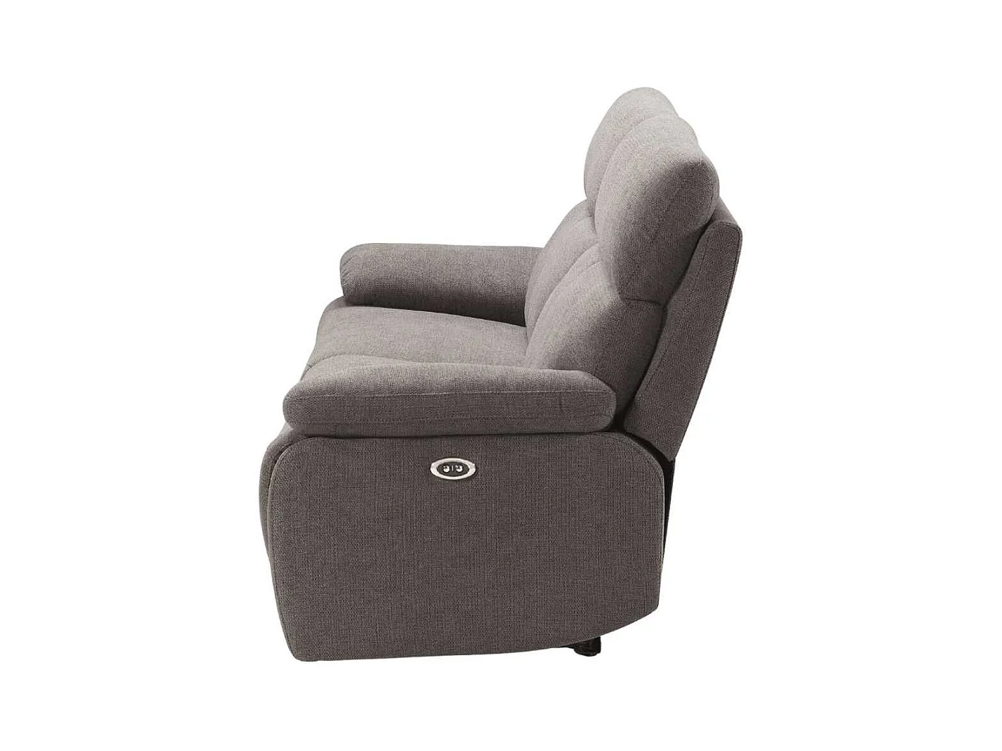 Canapé relax électrique 2,5 places tissu polyester gris foncé - MIGUEL
